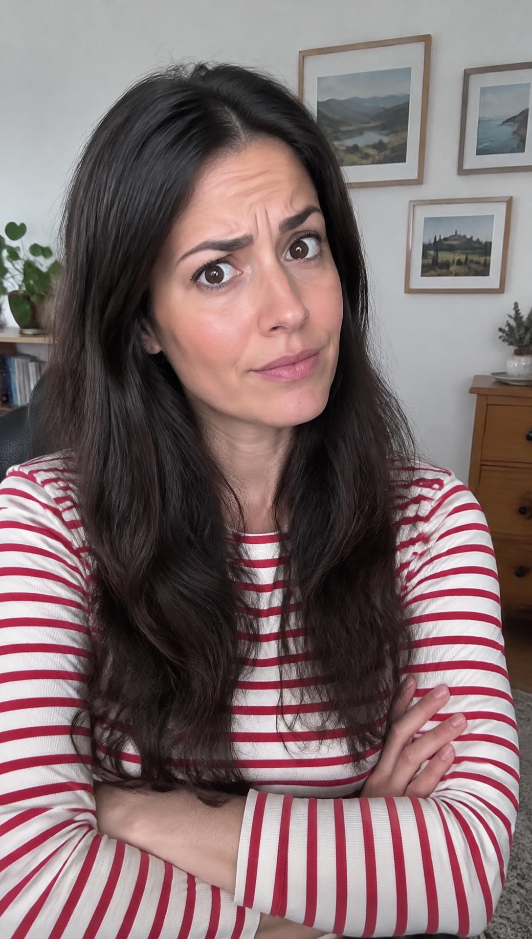 Video still: a creator with arms crossed and on-screen text about period apps